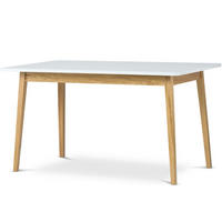 AUSZIEHBARER-ESSTISCH FRISK Skandinavischer Stil, weiß - Eichefarben/Weiß, Eichenholz/Holzwerkstoff (90/160/75cm) - KONSIMO®