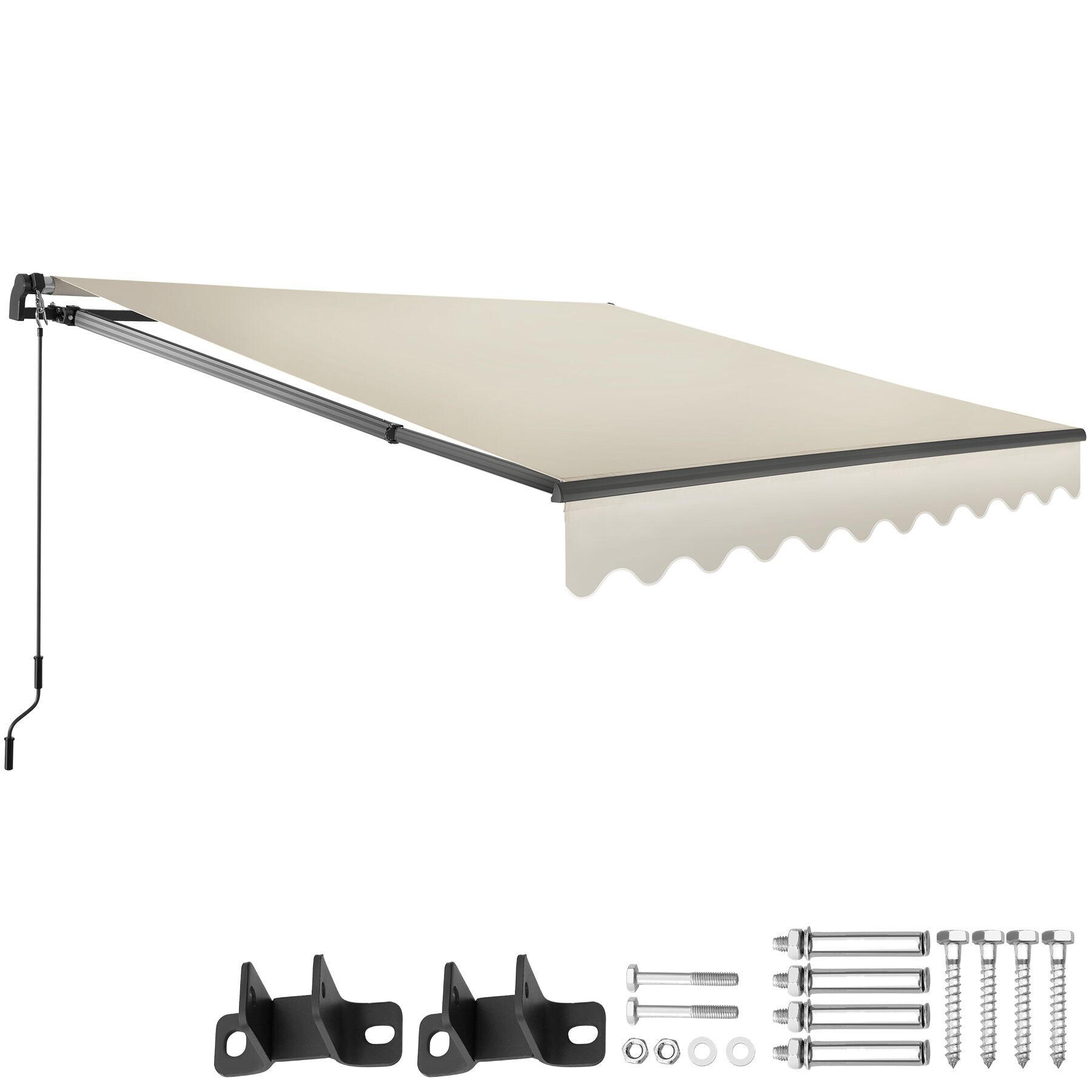 GELENKARMMARKISE Ornella,inkl. Wandhalterung,beige - Beige, Kunststoff (250/41/200cm) - tectake