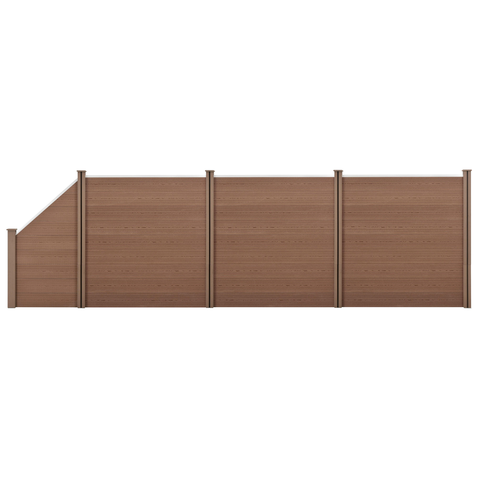 GARTENZAUN Schrägel - Braun, Kunststoff (625/183cm) - NEU.HOLZ