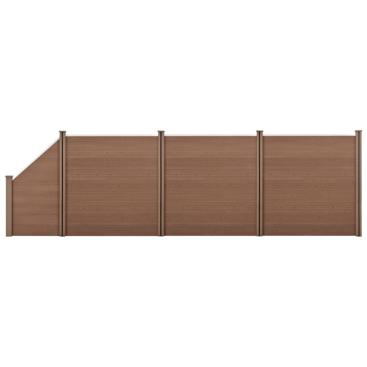 GARTENZAUN Schrägel - Braun, Kunststoff (625/183cm) - NEU.HOLZ