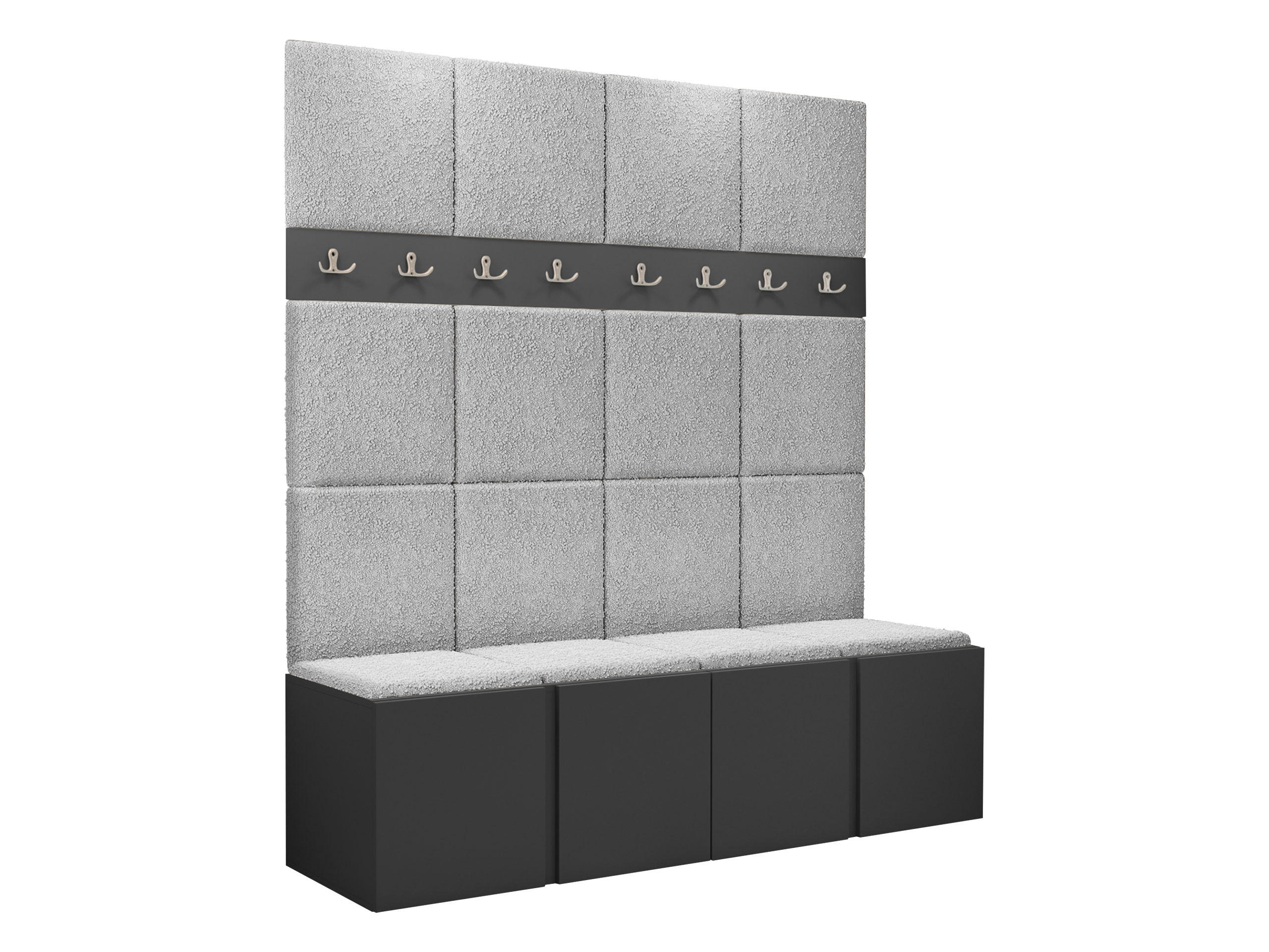 GARDEROBEN-SET Orion V - Hellgrau/Graphitfarben, Holzwerkstoff/Kunststoff (168/186/46cm) - MIRJAN24