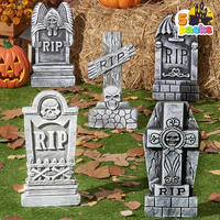 HALLOWEEN-GRABSTEINE 5er-Set 43,2 cm Grau - Grau, Kunststoff (21.9/6/42.5cm)