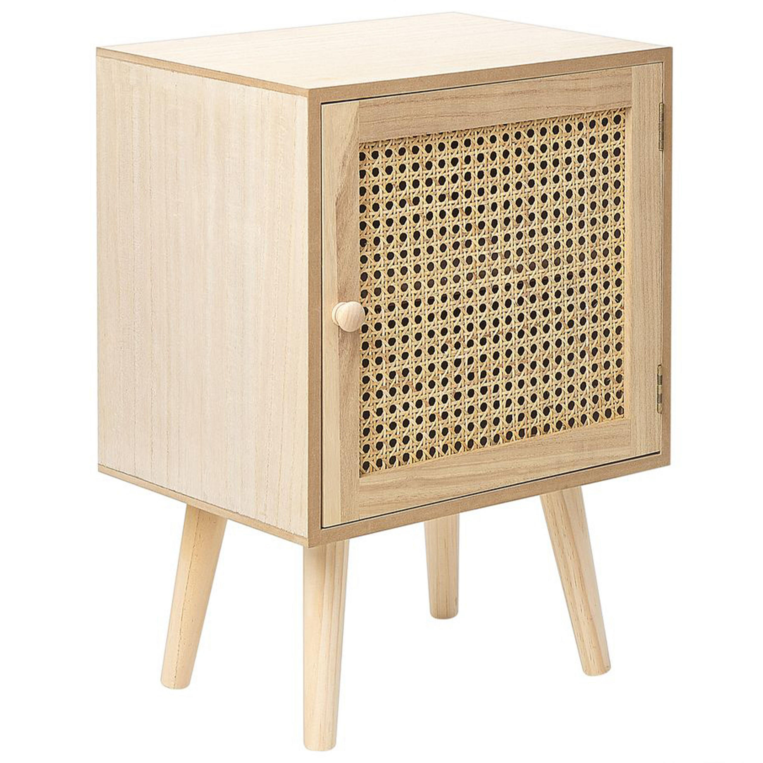 NACHTTISCH Rattan heller Holzfarbton 38/30 cm Almo - Hellbraun, Holzwerkstoff (38/56/30cm) - Beliani