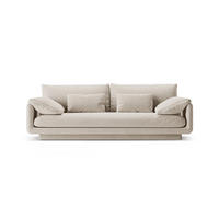 SOFA Torino aus Samt ecru 3 Sitzplätze - Ecru, Textil (103/83/220cm) - Micadoni