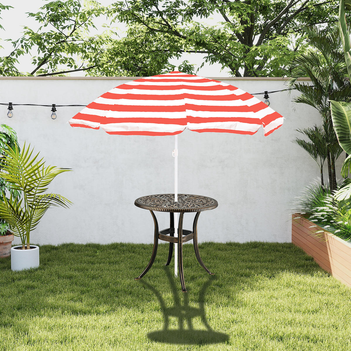 GARTENTISCH - Schwarz, Kunststoff/Metall (53/53/53cm) - Relaxdays