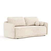 SCHLAFSOFA Mitsis Creme Webstoff - Creme/Schwarz, Holz/Holzwerkstoff (231/93/106cm) - Maison de Reve