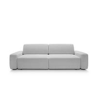 SOFA 4-Sitzer freistehend, Bettzeugcontainer, Polsterung aus PUR-Schaum, Stoff Raven, Schlaffunktion: 120x200 cm, Größe: 257x82x105 cm, Esche - Hellgrau, Holz/Textil (257/82/105cm) - DomoHome