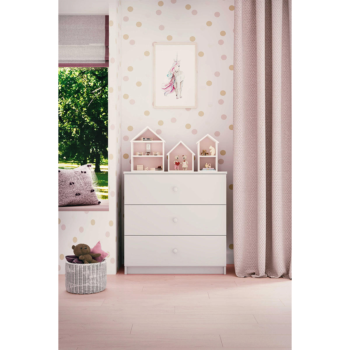 KINDERKOMMODE Weiß - Weiß, Holzwerkstoff (81/80/41cm) - Petits-meubles