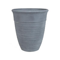 BLUMENTOPF grau rund 50/50/58 cm Katalima - Grau, Stein (58cm) - Beliani