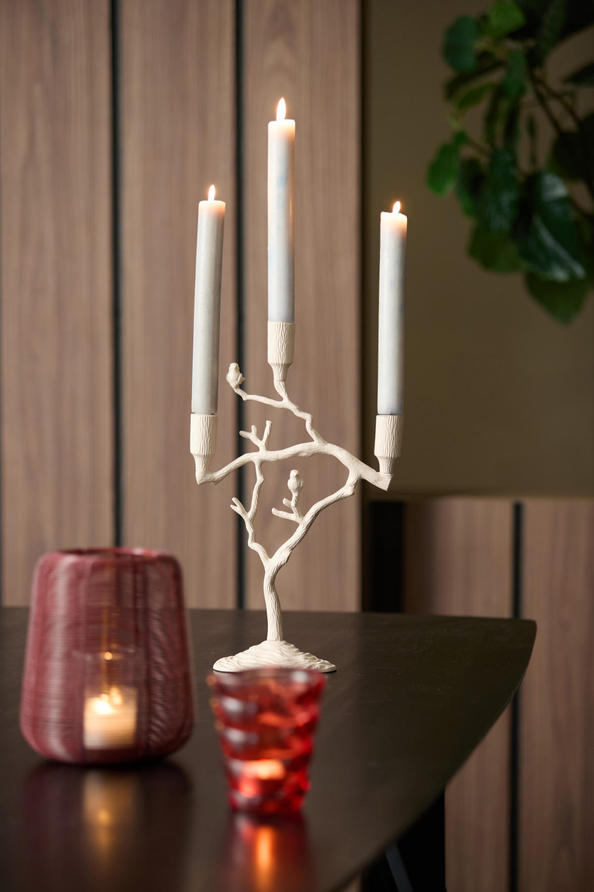 KERZENHALTER Jardia Weiß Ø26/42 cm - Weiß, Metall (11/42/26cm) - Light & Living