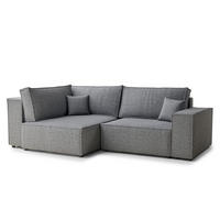 ECKSOFA MIT SCHLAFFUNKTION Tonga Grau Webstoff - Schwarz/Grau, Holz/Holzwerkstoff (105/253cm) - Maison de Reve
