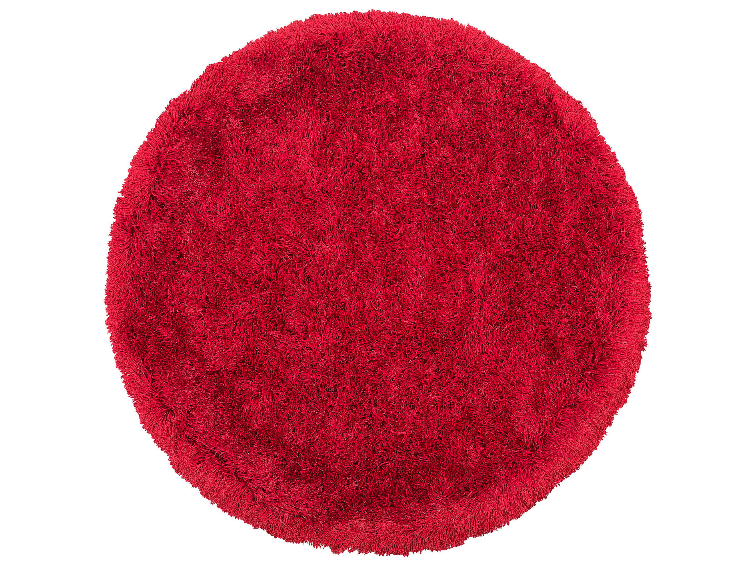 SHAGGY-TEPPICH Cide 140/140 cm - Rot, Kunststoff (140/140cm) - Beliani