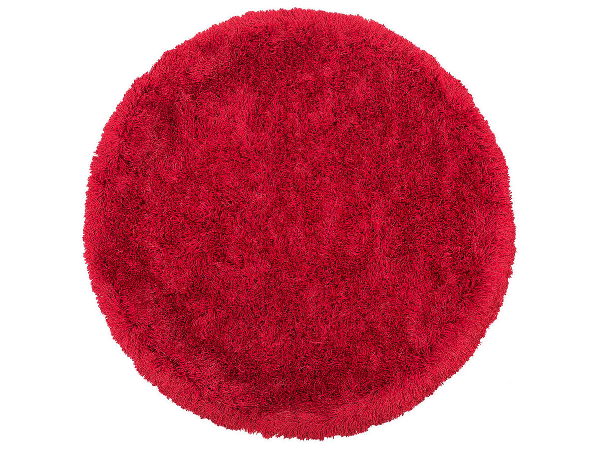 SHAGGY-TEPPICH Cide 140/140 cm - Rot, Kunststoff (140/140cm) - Beliani
