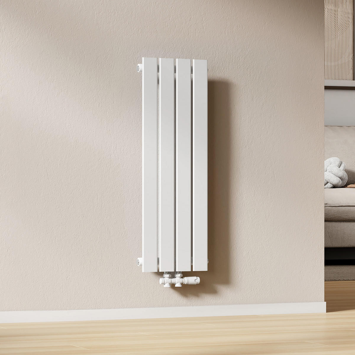 HEIZKÖRPER Flachheizkörper Weiß 90/30/4,9 cm - Weiß, Metall (30/90/4.9cm) - EMKE
