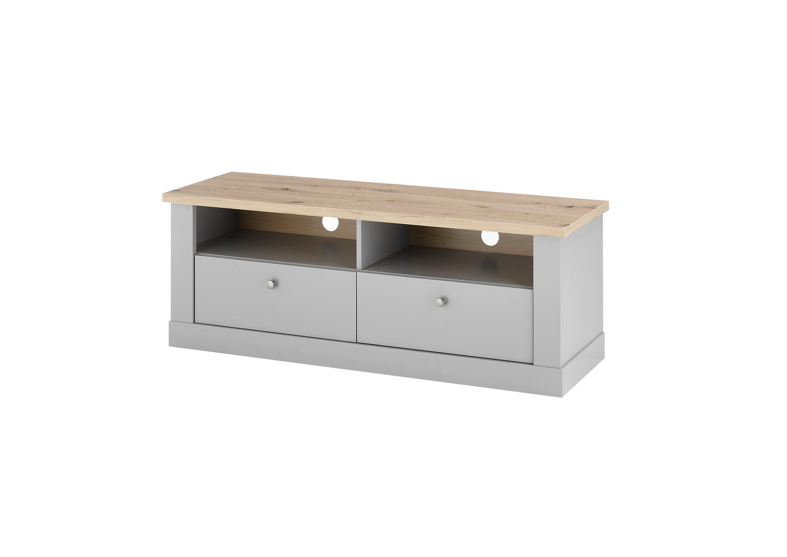 TV-LOWBOARD C14 Light Gray & Artisan Eiche 132/48/44 cm Landhaus - Grau, Holzwerkstoff (132/48/44cm) - Livojo