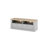 TV-LOWBOARD C14 Light Gray & Artisan Eiche 132/48/44 cm Landhaus - Grau, Holzwerkstoff (132/48/44cm) - Livojo