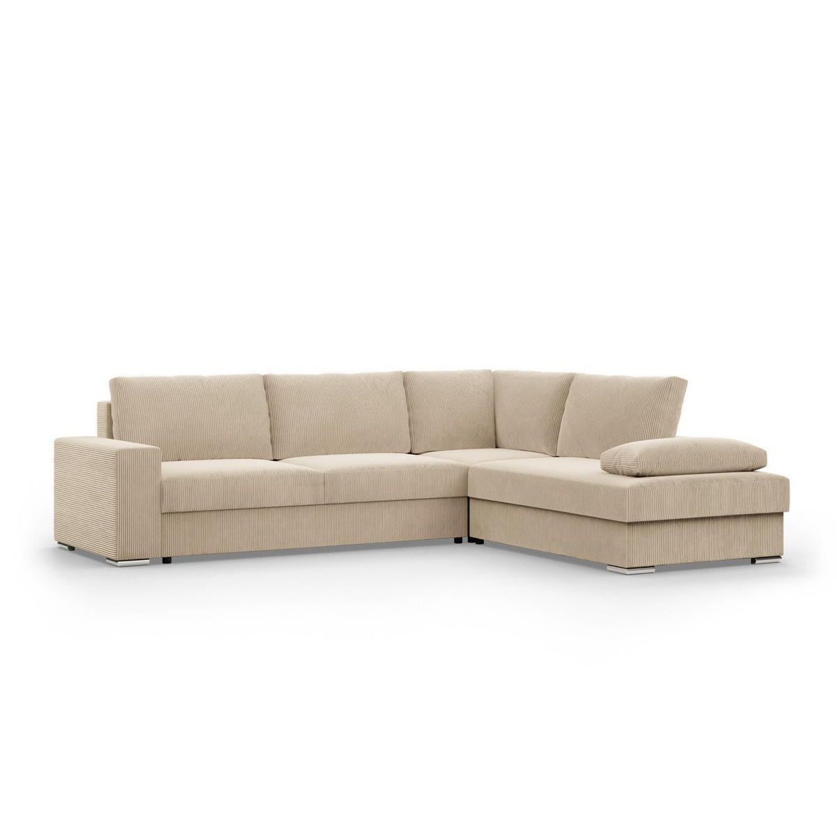 ECKSOFA MIT SCHLAFFUNKTION VELANO Beige - Beige, Textil (231/287cm) - Mebligo