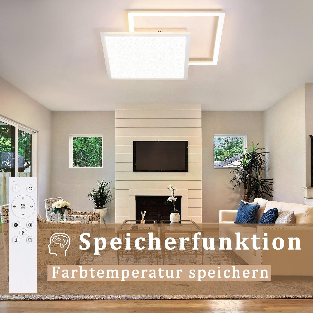 LED-DECKENLEUCHTE Carl 53/53/5 cm - Weiß, Metall (53/53/5cm) - Nettlife