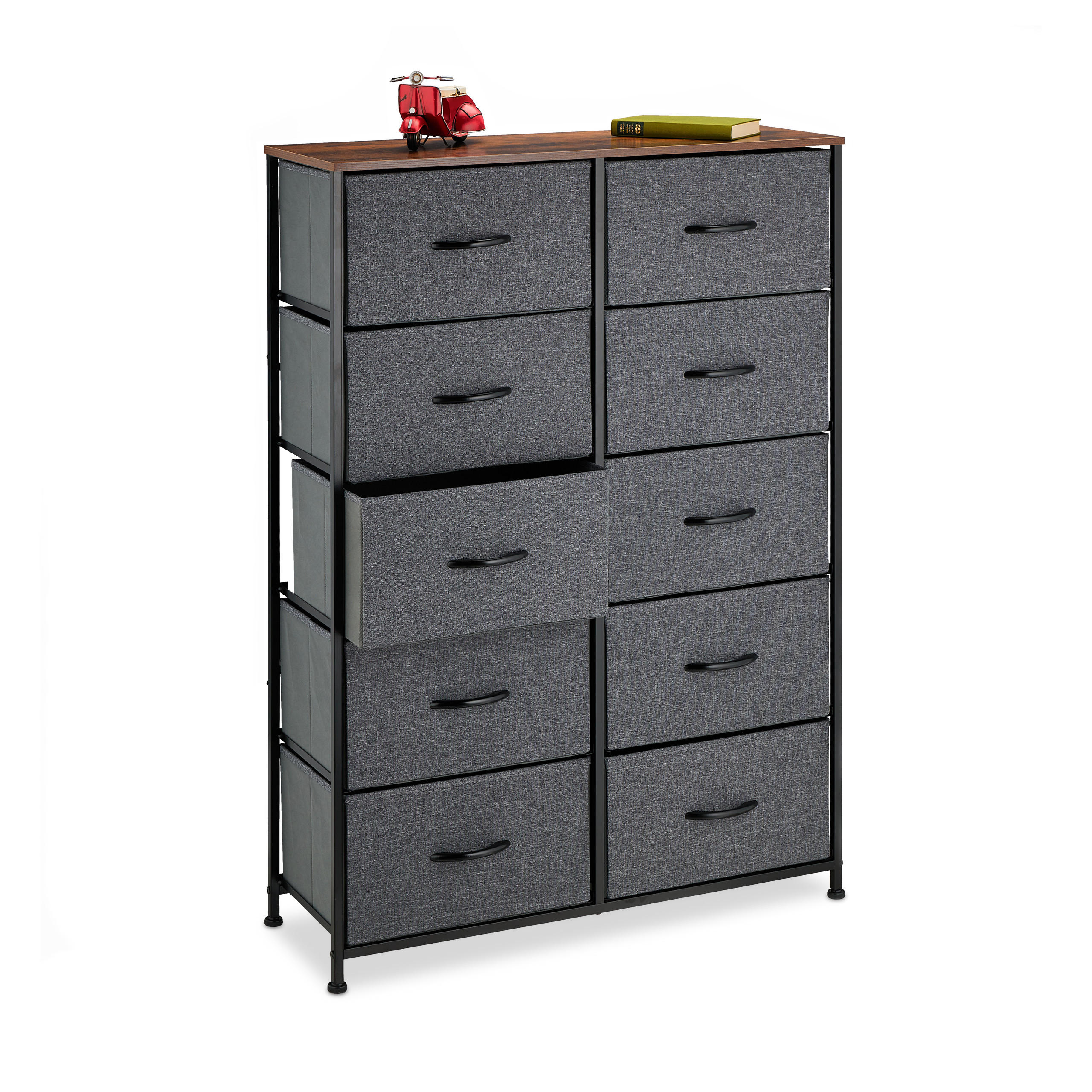 BYR&Aring; M&ouml;rkgr&aring; 10 l&aring;dor tyg metall Multicolor 120/85.5/30 cm