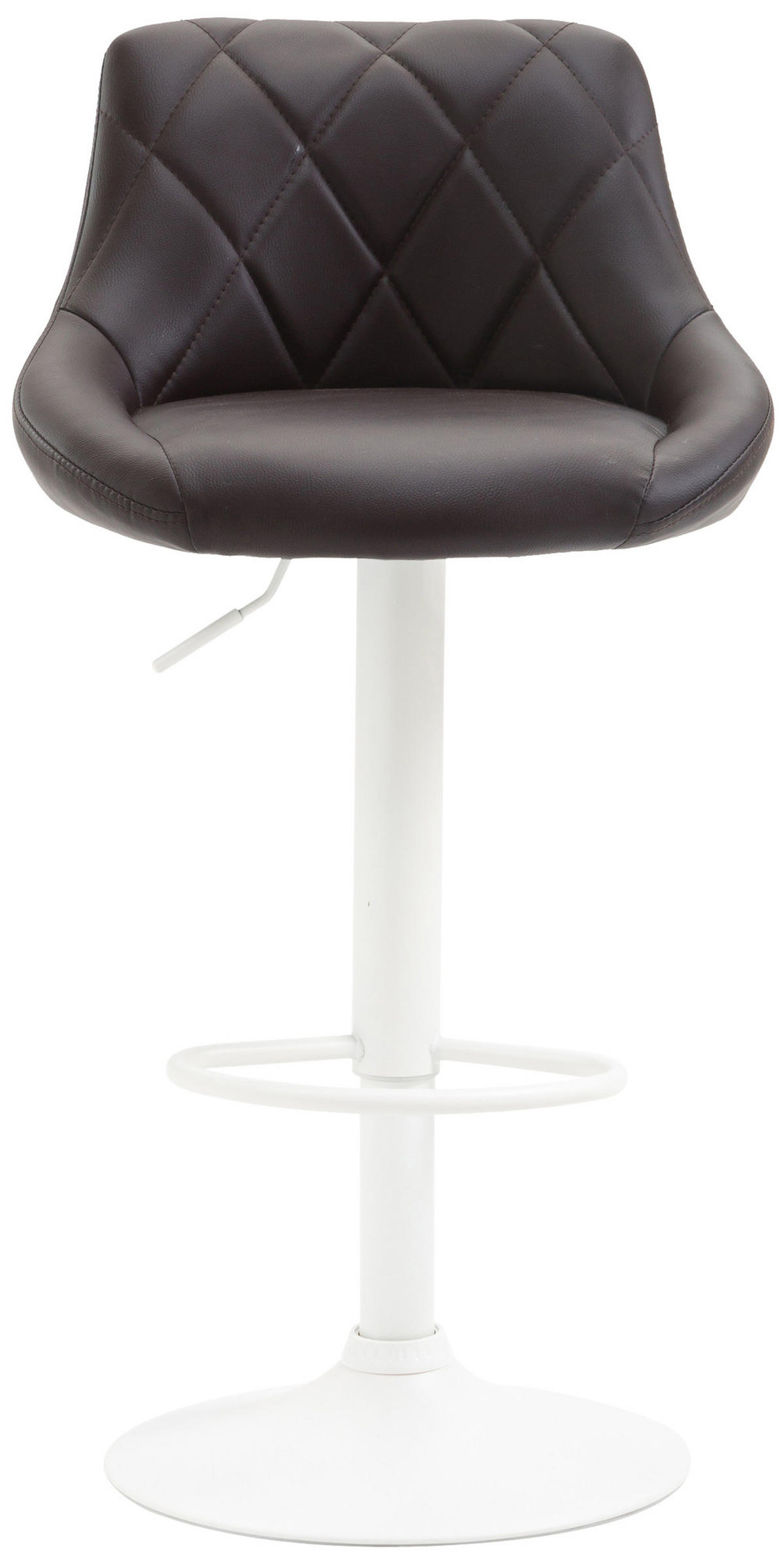 BARHOCKER Lederlook braun - Braun/Weiß, Textil/Metall (46/83/49cm) - CLP