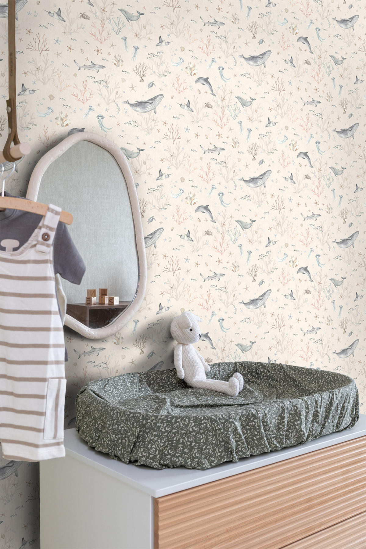 TAPETE Unterwasserwelt 50 x 900 cm - Beige, Papier (50/0.1cm) - ESTAhome
