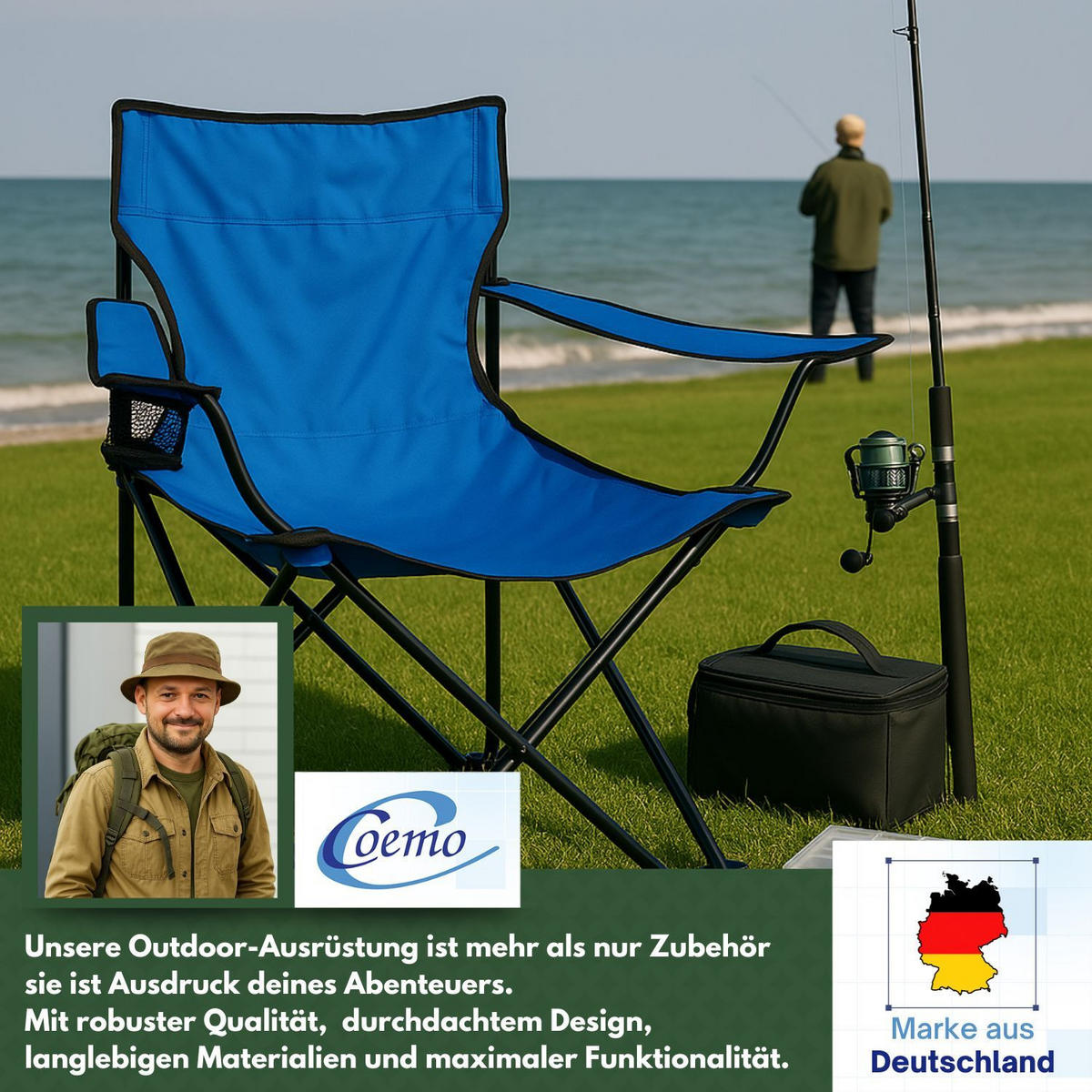 CAMPINGSTUHL FALTBAR in Blau - Blau, Metall (50/80/50cm) - Coemo