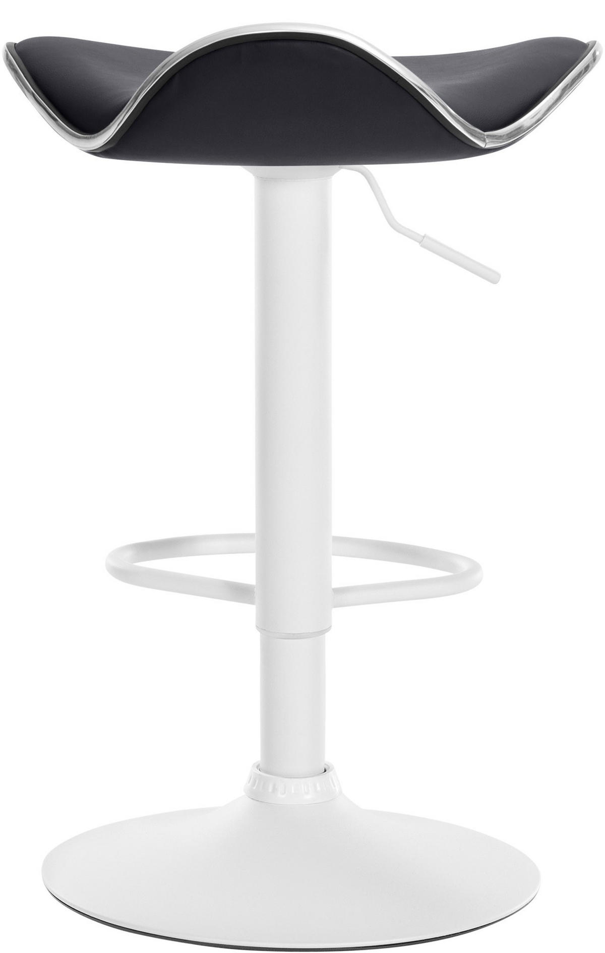 BARHOCKER Lederlook schwarz - Schwarz/Weiß, Textil/Metall (45/71/45cm) - CLP