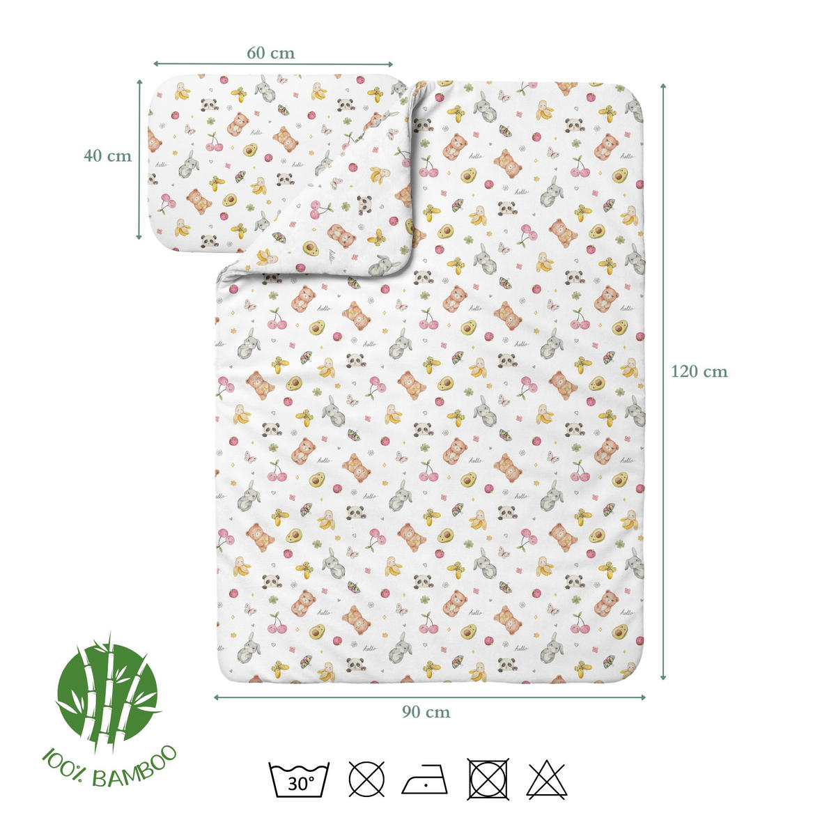 BAMBUSOVA posteljnina za dojenčke Candycute - bela, tekstil (90/120cm) - waldin