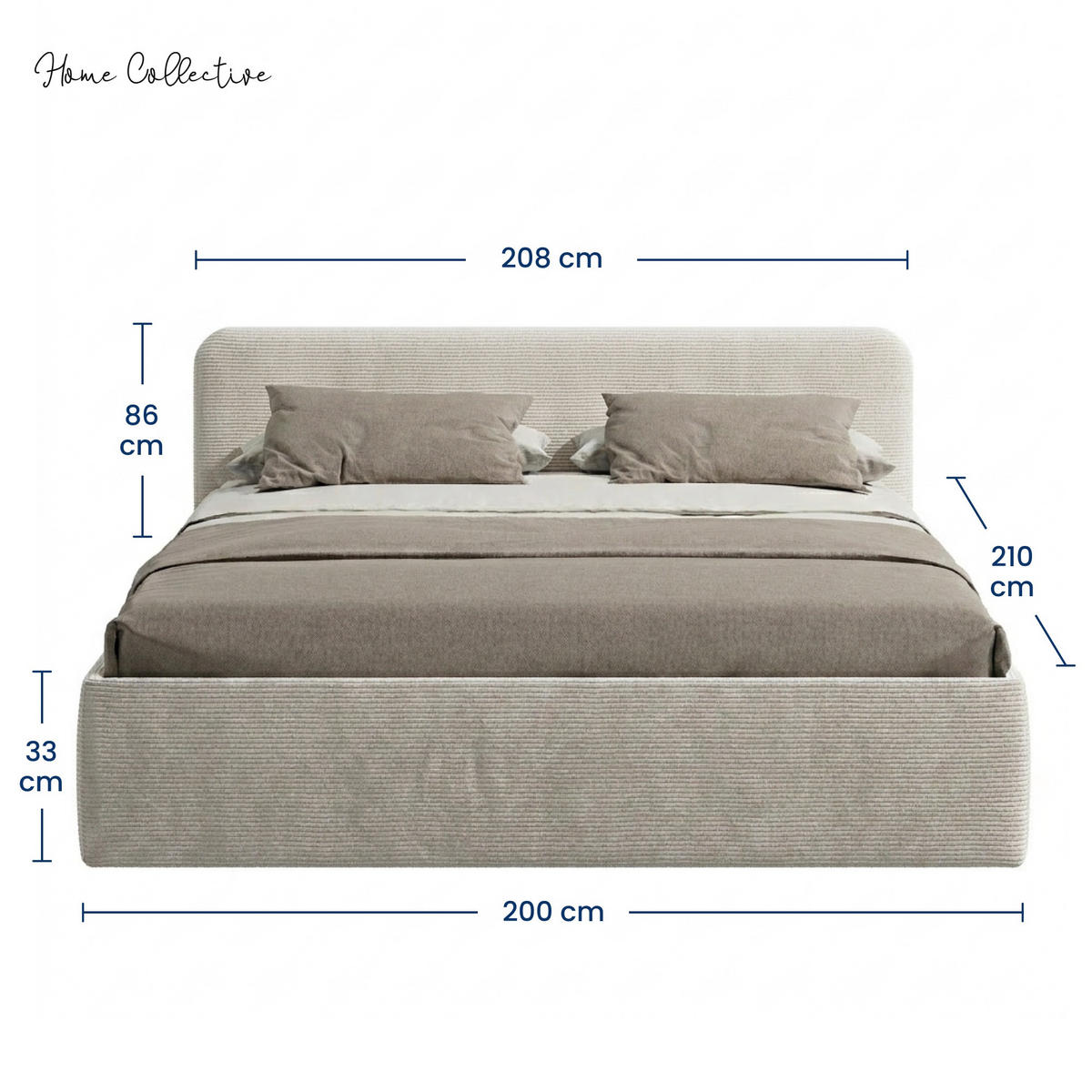 POSLTERBETT 200x200 cm in Hellbeige - Beige, Holzwerkstoff/Textil (200/200cm) - Home Collective