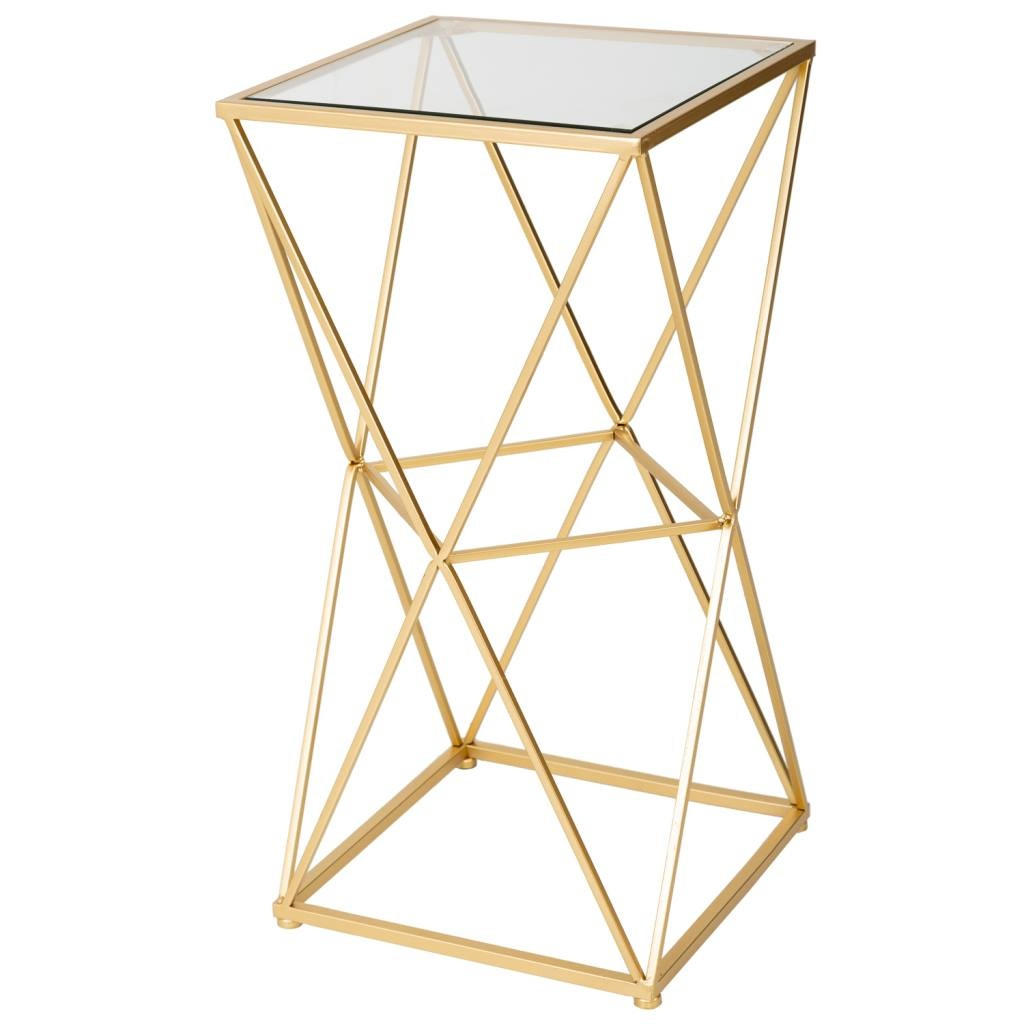 TISCH aus Metall und Glas, 35x70cm - Goldfarben, Metall (35/35/70cm) - Wanderlust