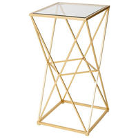 TISCH aus Metall und Glas, 35x70cm - Goldfarben, Metall (35/35/70cm) - Wanderlust