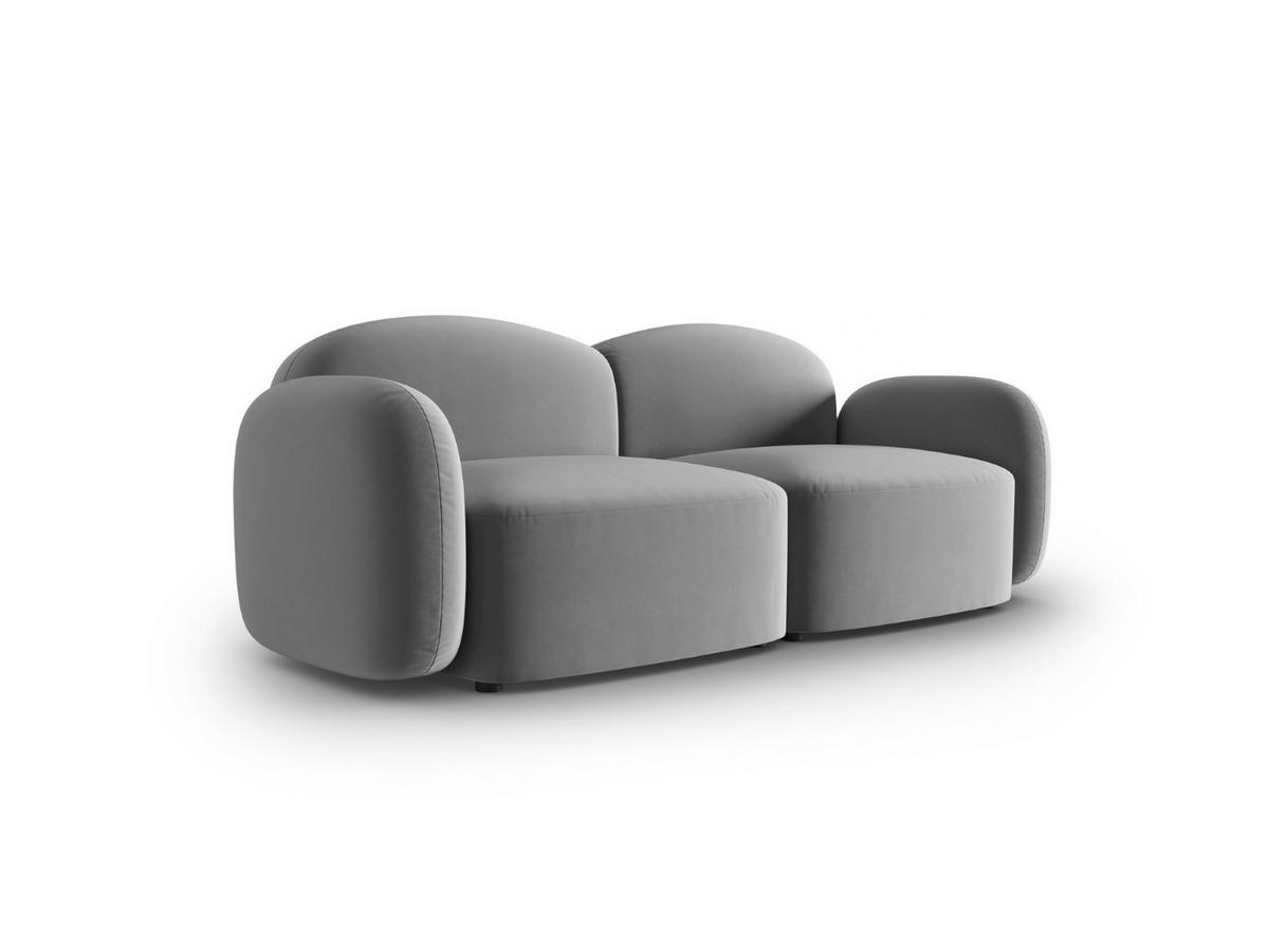 SOFA Blair aus Samt hellgrau 2 Sitzplätze - Hellgrau, Textil (87/80/194cm) - Micadoni
