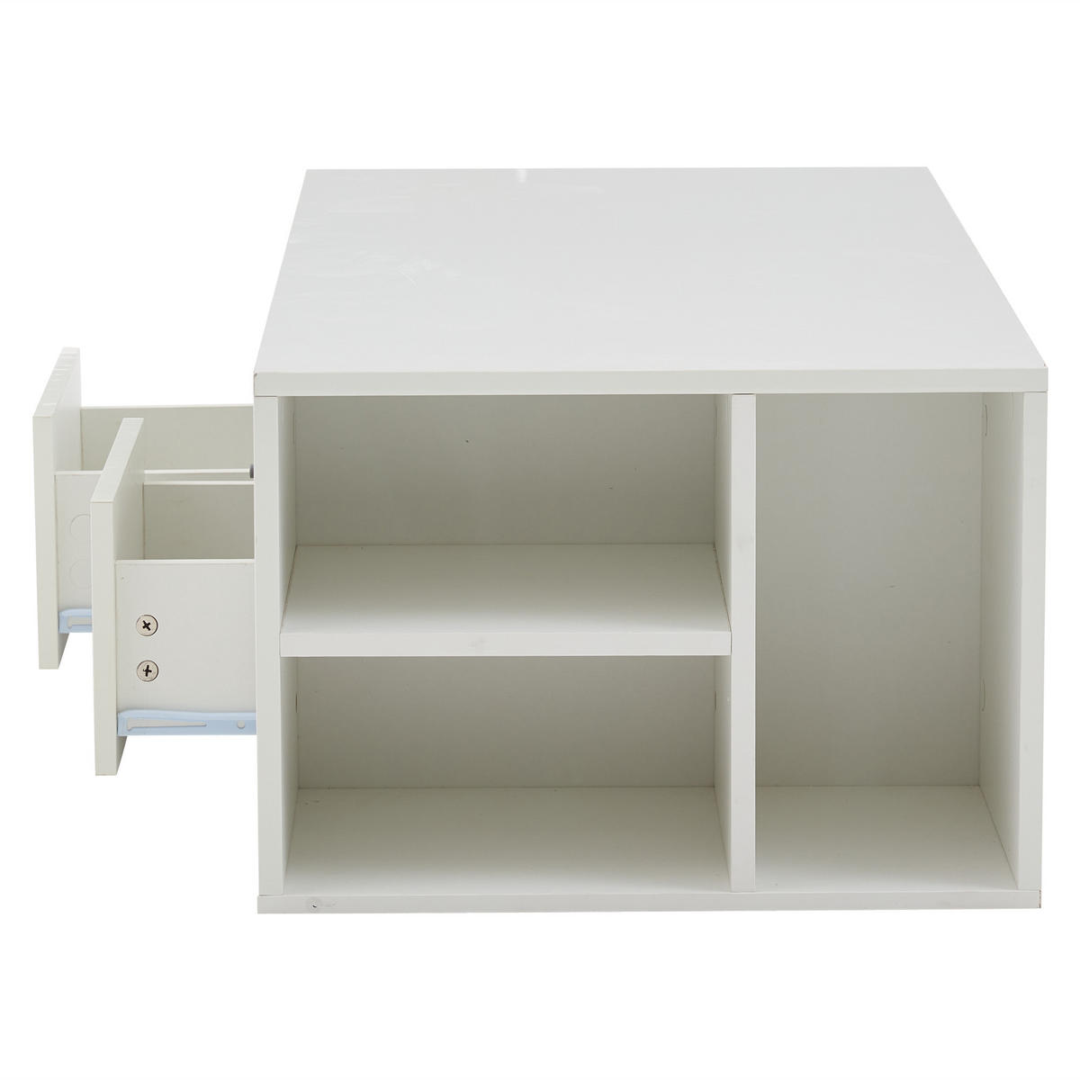 COUCHTISCH DE-112 LED 3-Ebenen Weiß - Weiß, Holzwerkstoff (50/100/35cm) - ComfortXL