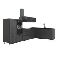 KUHINJA U OBLIKU SLOVA L Fame-Line, Tamnosiva/Antracit, 347 x 207 cm bez radne ploče - tamno siva/antracit, drvni materijal (347/153.6/51.6cm) - Vicco
