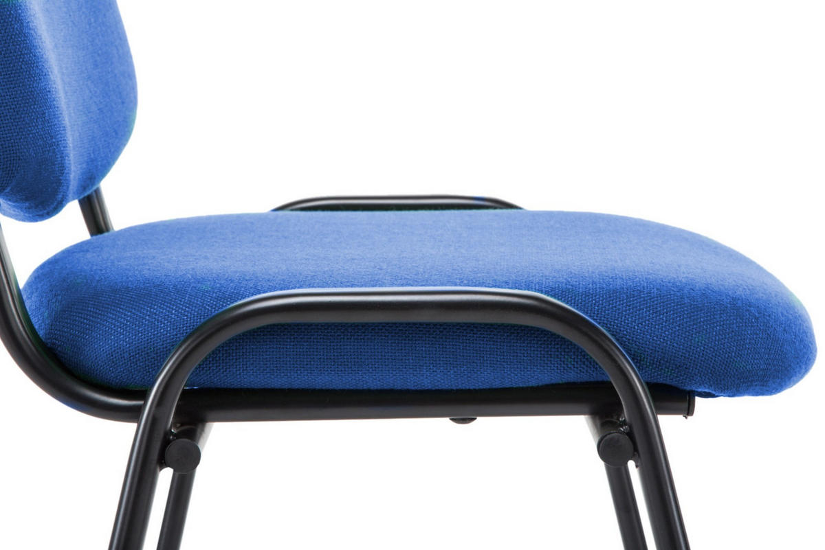 BESUCHERSTUHL Stoff Blau - Blau/Schwarz, Textil/Metall (53/83/53cm) - CLP