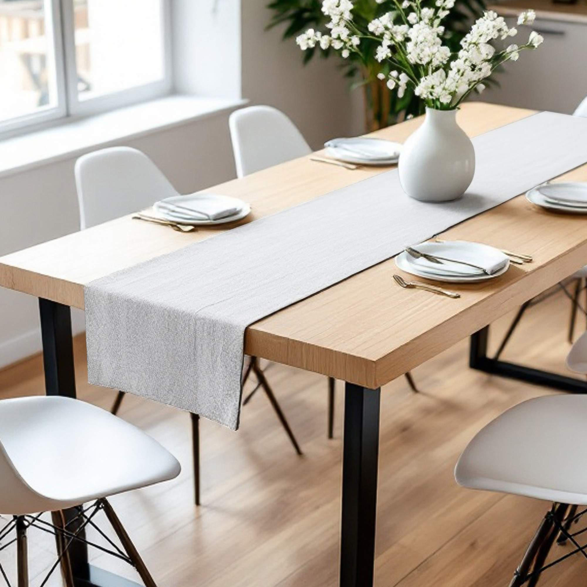 TISCHLÄUFER IN LEINENOPTIK DOVE Blickdicht - Weiß, Textil (150/50/0.5cm) - Tom Tailor