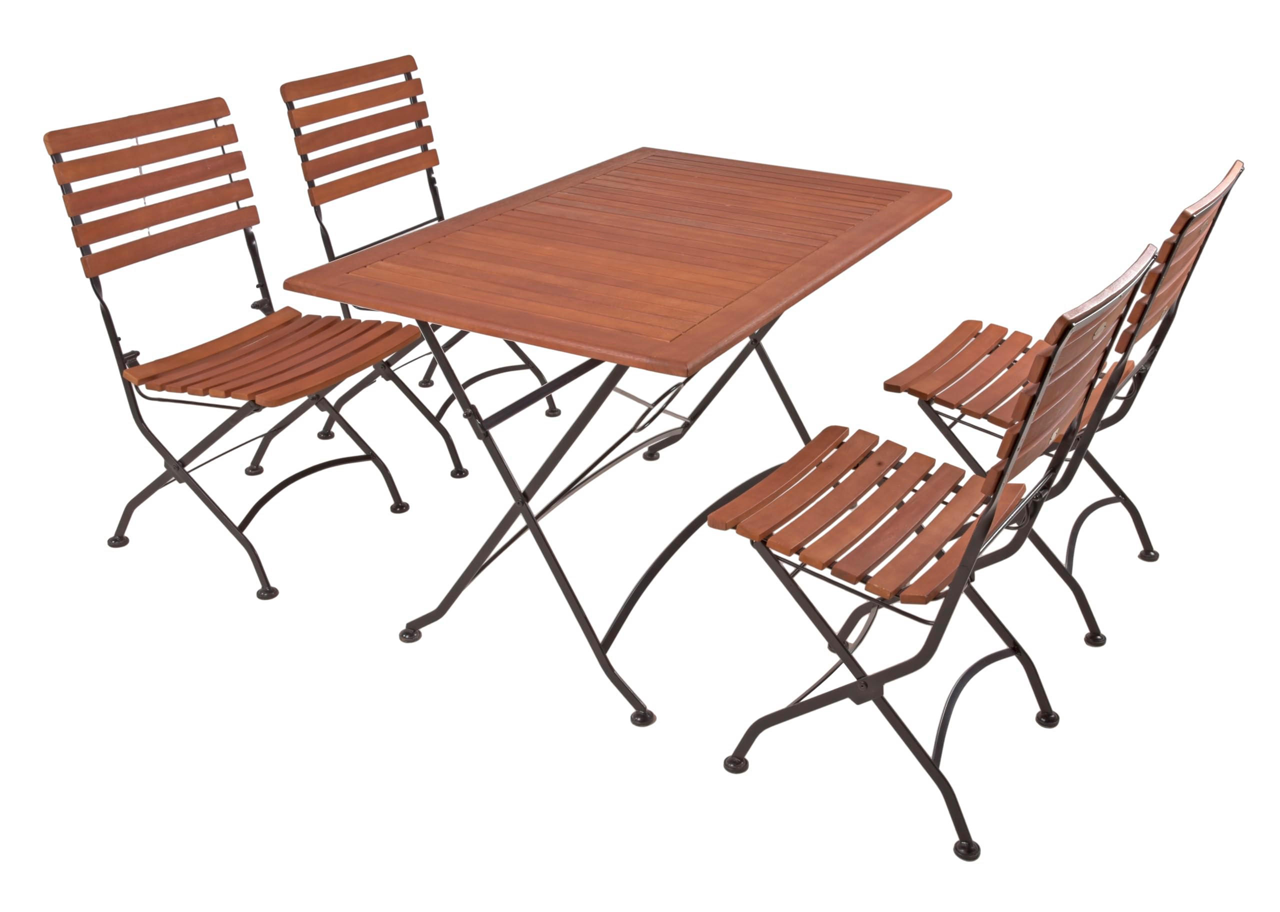 GARTEN-SITZGRUPPE Asta 5-teilig Gartenmöbel-Set - Braun, Holz - DELUKE