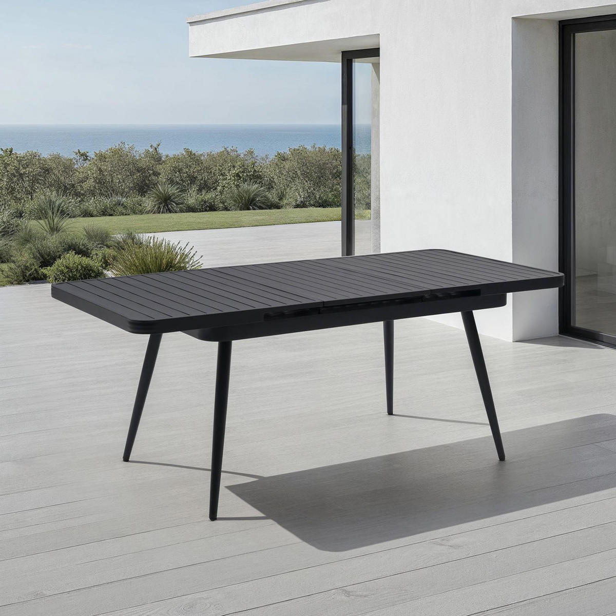 GARTENTISCH SUNNY - Schwarz, Metall (90/180/79cm) - IDIMEX