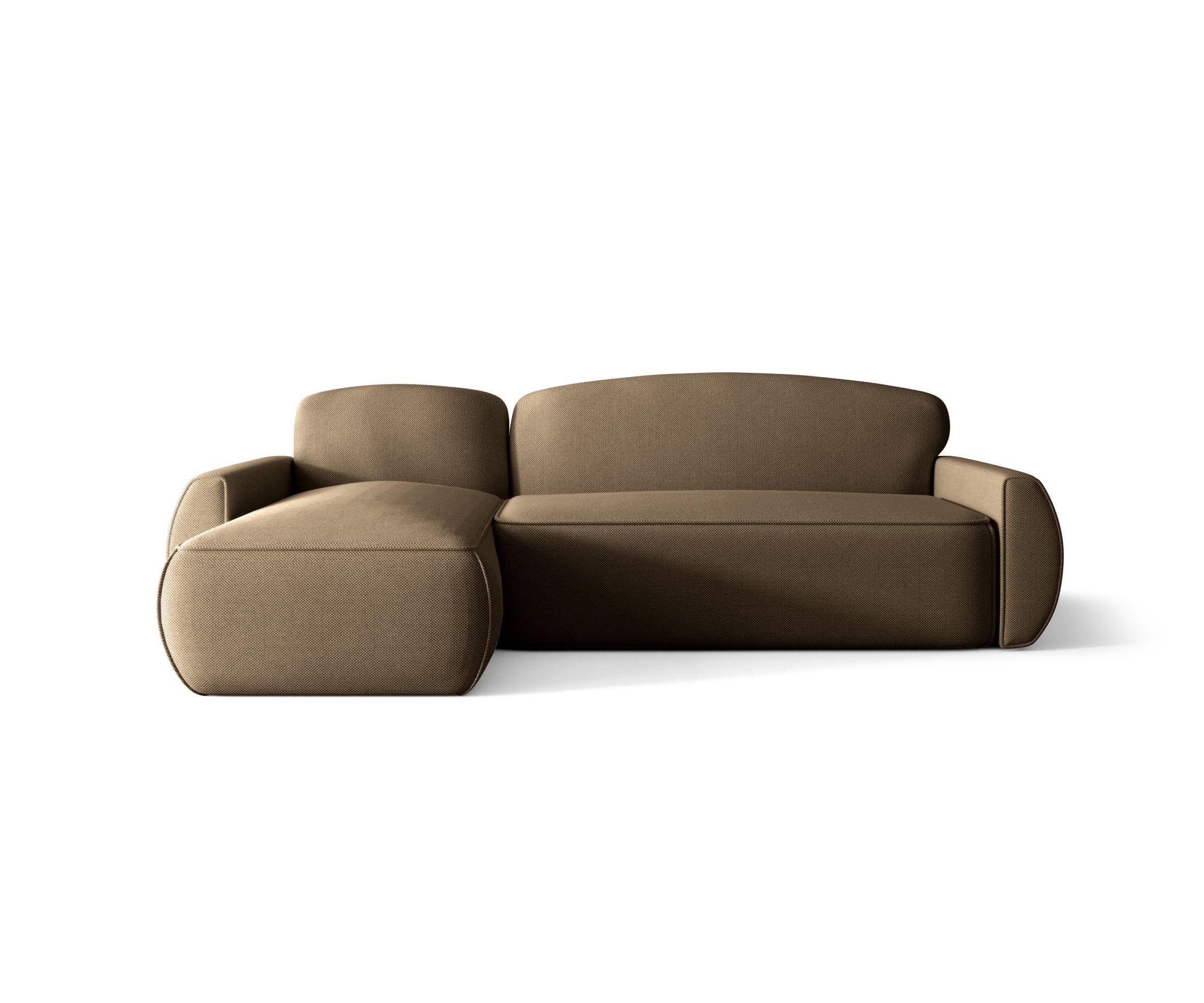 ECKSOFA mit Schlaffunktion LUCAS Curio 20 Links - Braun, Textil (240/145cm) - Bedante