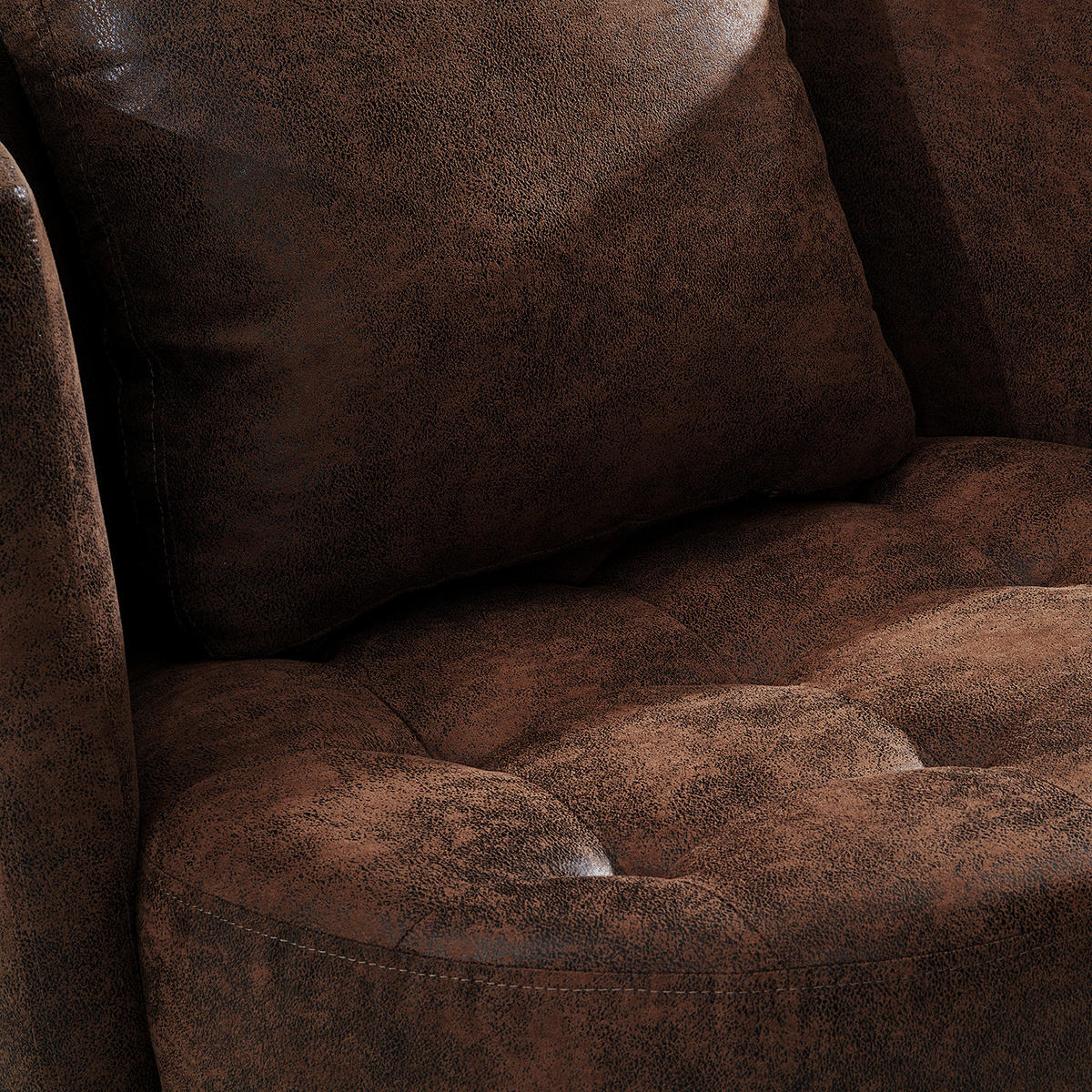 SESSEL - Schwarz/Braun, Textil/Metall (65/77/40cm) - home24