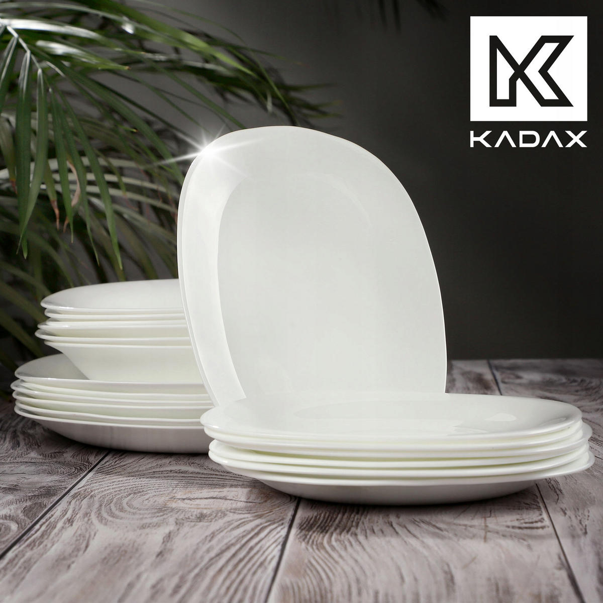 KADAX Speisetellerplatten 28cm Weiß 3 Stk - Weiß, Glas (28/2.1/25.8cm) - KADAX