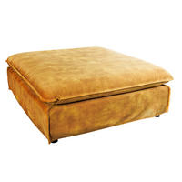 HOCKER HEAVEN Samt Senfgelb 100 cm - Gelb/Schwarz, Holz/Textil (100/42/100cm) - riess-ambiente