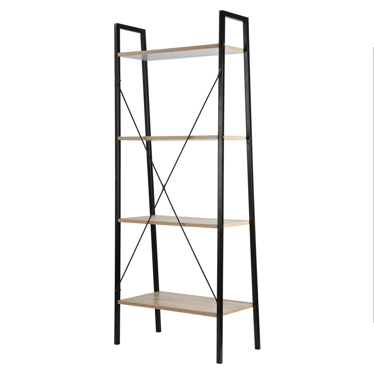 AUFBEWAHRUNGSREGAL mit 4 Ebenen im Industrial-Stil - L60 cm - Apfelbaumfarben, Metall (32.5/148/60cm) - Calicosy