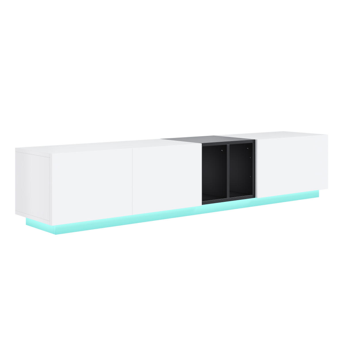 TV-LOWBOARD mit Schubladen und offenen Regalen, weiß - Weiß, Holz (40/35/190cm) - KOMHTOM