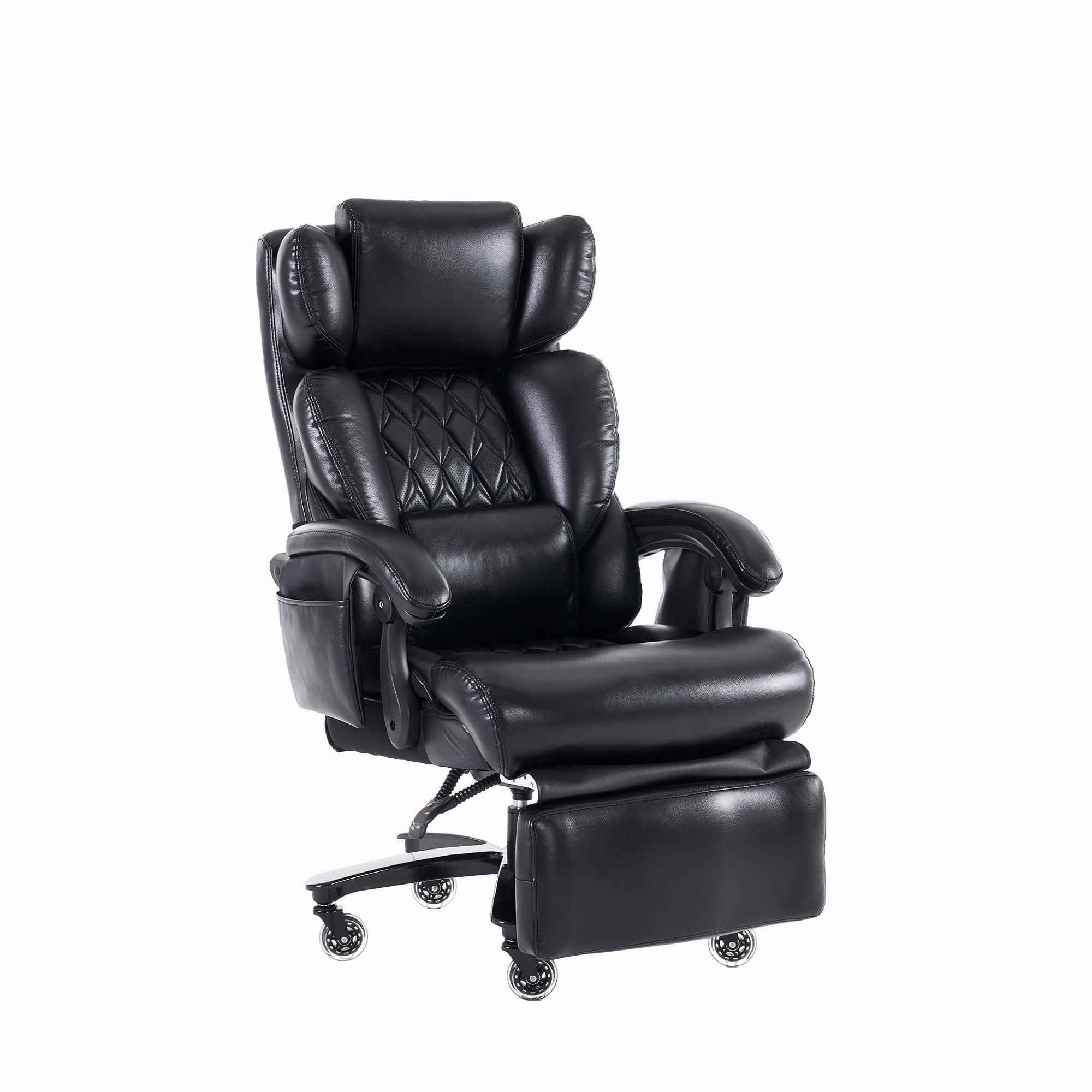 BÜROSTUHL Schwarz 88/70/112.5 cm mit Massagefunktion - Schwarz, Metall (88/112.5/70cm) - PANGIVO