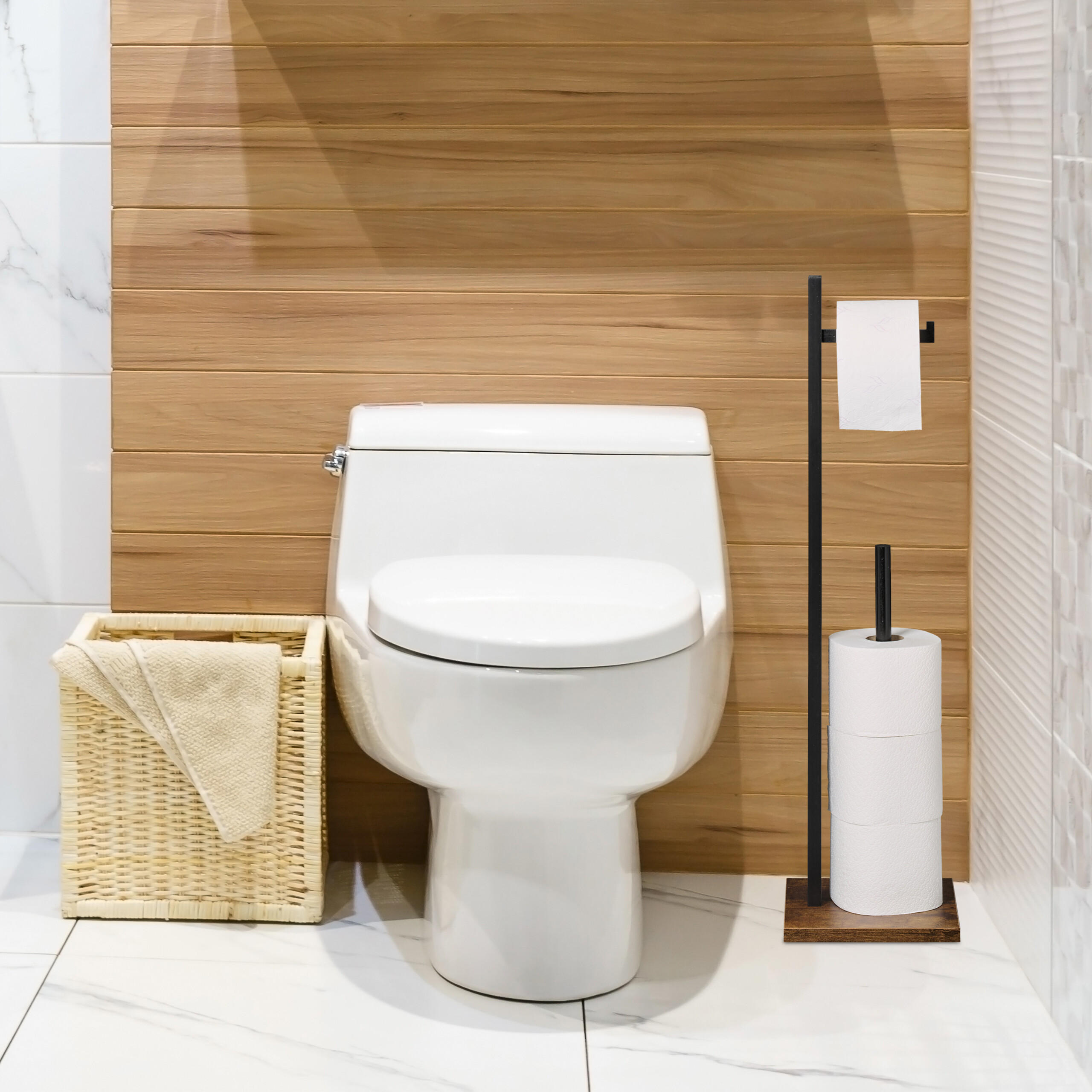 TOILETTENPAPIERHALTER - Multicolor, Holz/Holzwerkstoff (19/71/19cm) - Relaxdays