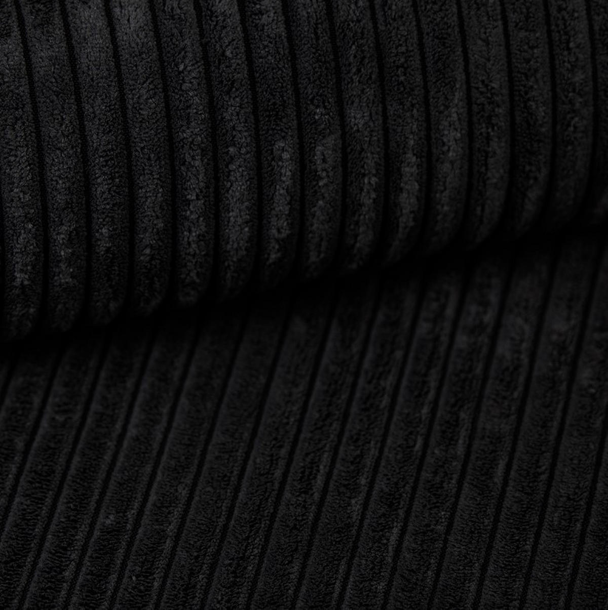 ECKSOFA Carl L-förmig Schlaffunktion und Bettkasten weicher Cordstoff flexibel stellbar lose Rückenkissen freistehend LINKS 143x247x83cm Black - Schwarz, Holz/Textil (143/247cm) - DomoHome