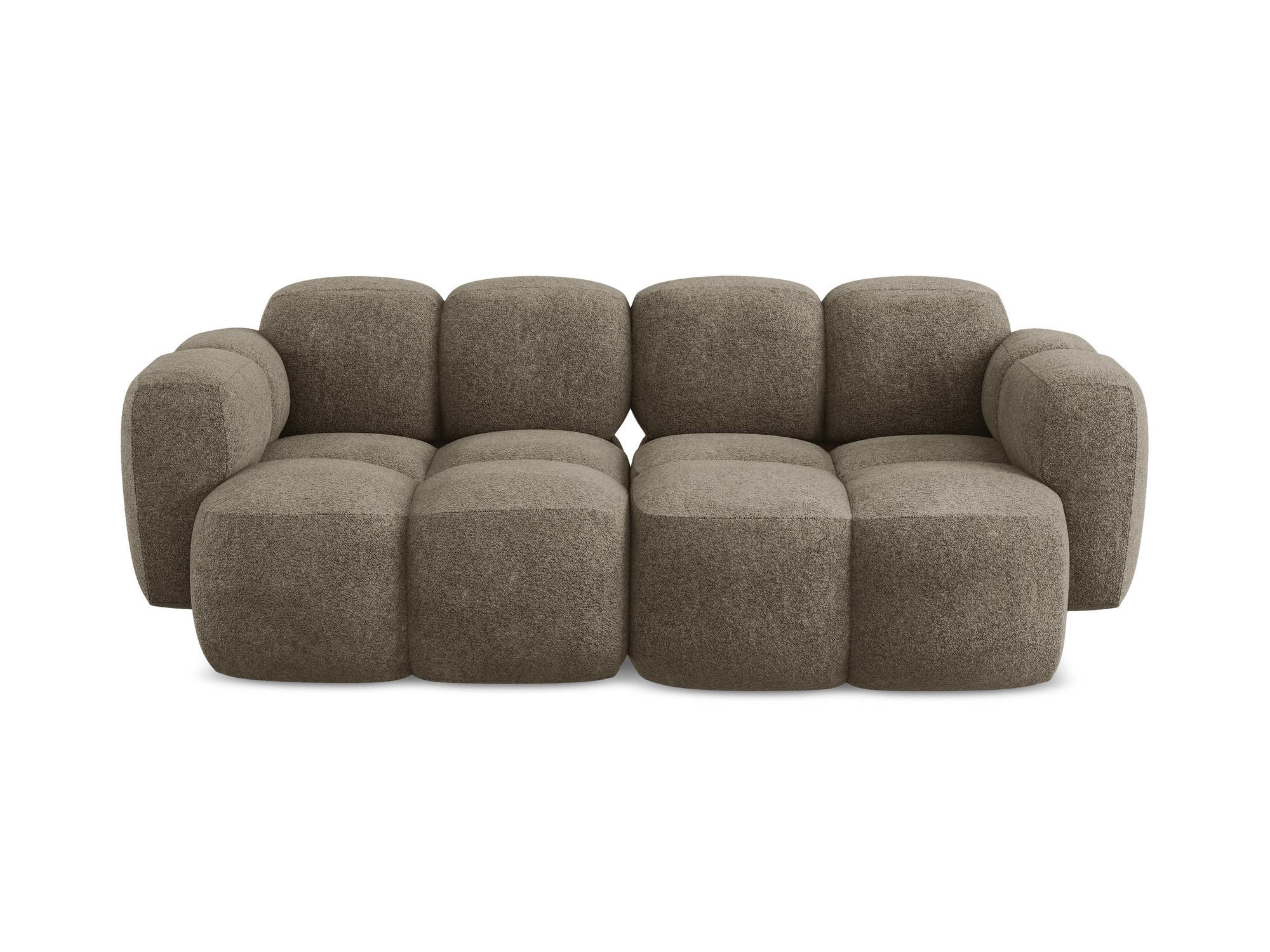 2-SITZER SOFA Chenille Stoff - Schwarz/Olivgrün, Holzwerkstoff/Kunststoff (210/72/115cm) - Makamii