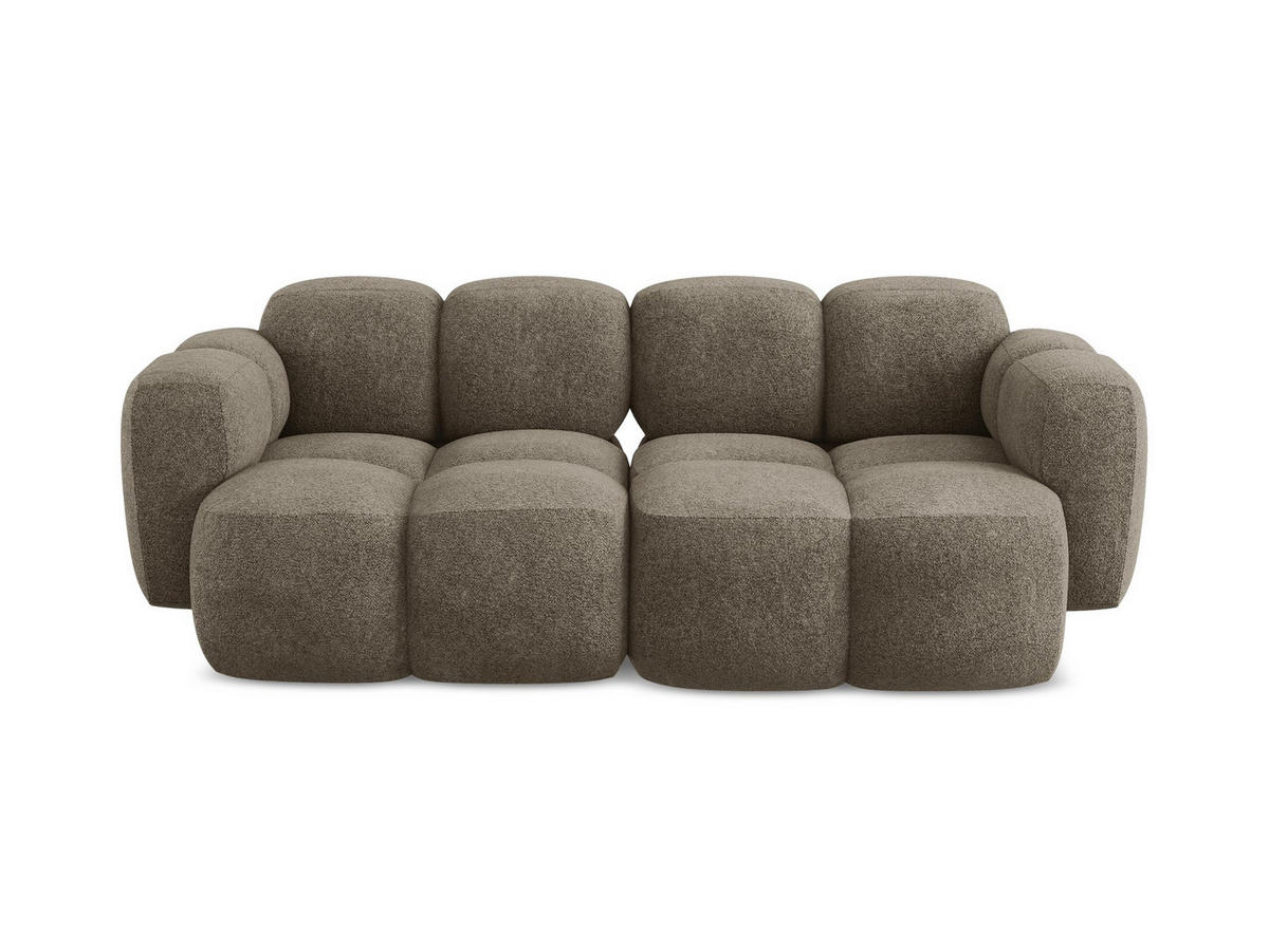 2-SITZER SOFA Chenille Stoff - Schwarz/Olivgrün, Holzwerkstoff/Kunststoff (210/72/115cm) - Makamii