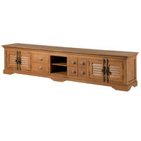 TV-BOARD Mango 260x45x55 beige geölt TOULOUSE #18 - Beige, Holz (260/55/45cm) - Massivmoebel24